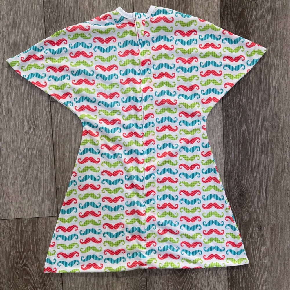 Colorful Mustache Print Kids Gown